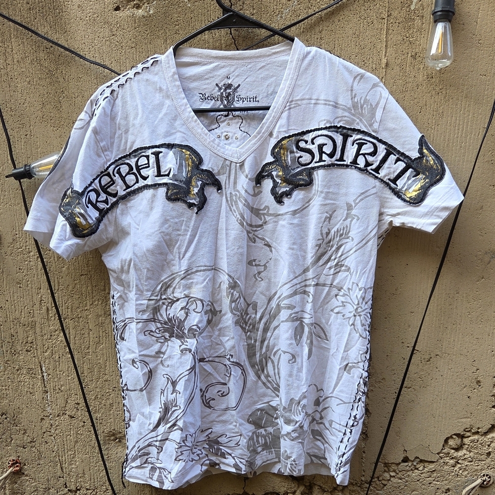 Rebel Spirit White and Black Graphic Tee